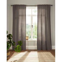 Vorhang Elby 2, andas, Multifunktionsband (1 St), halbtransparent, Jacquard, basic, transparent, monochrom, bis 295 cm Länge
