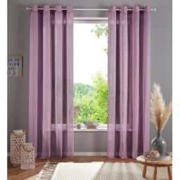 Gardine Mara, Home affaire, Ösen (1 St), transparent, transparent, Leinen Optik, monochrom, basic