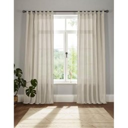 Vorhang Elby 1, andas, Schlaufen (1 St), halbtransparent, Jacquard, transparent, basic, monochrom, bis 295 cm Länge