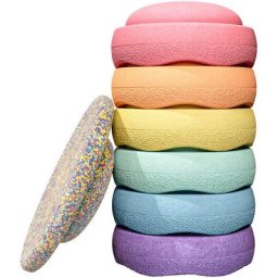 Stapelstein Spielzeug-Gartenset Stapelstein rainbow pastel bundle 6+1, für Drinnen und Draußen, 7-tlg. ØxH: 27,5x12 cm