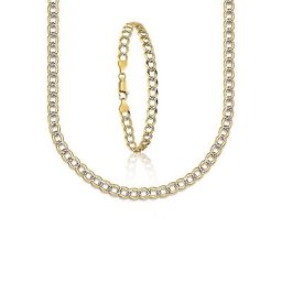 Firetti Ketten und Armband Set Panzerkettengliederung, ca. 6,2 mm breit (Set, 2-tlg)