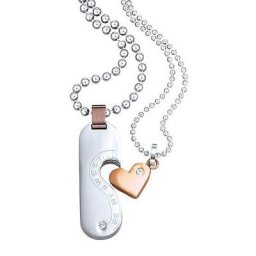 Firetti Schmuckset Herz (Set, 4-tlg), mit Zirkonia, Partnerschmuck: 2 Ketten mit Anhänger