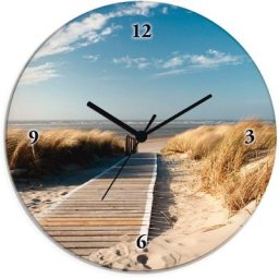 Artland Wanduhr Nordseestrand auf Langeoog - Steg (wahlweise mit Quarz- oder Funhuhrwerk, lautlos ohne Tickgeräusche)