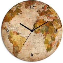 Artland Wanduhr Weltkarte (wahlweise mit Quarz- oder Funhuhrwerk, lautlos ohne Tickgeräusche)