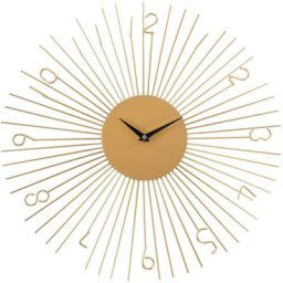 Leonique Wanduhr - Gold - (gold, rund, Ø 45,5 cm, aus Metall, Sonne, ideal im Wohnzimmer)
