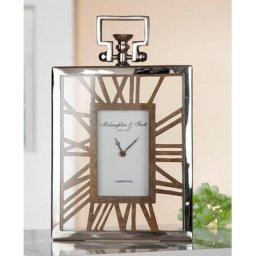 GILDE Standuhr Uhr Rusto, silber (1-St), Höhe 34 cm, eckig, römische Ziffern, Wohnzimmer