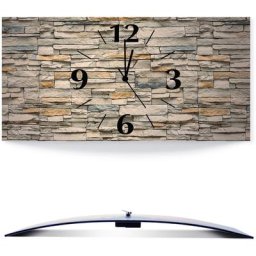 Artland Wanduhr Braune alte Ziegelmauer (3D Optik gebogen, mit Quarz- oder Funkuhrwerk, versch. Größen)