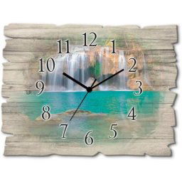 Artland Wanduhr Wasserfall im Wald National Park (wahlweise mit Quarz- oder Funhuhrwerk, lautlos ohne Tickgeräusche)