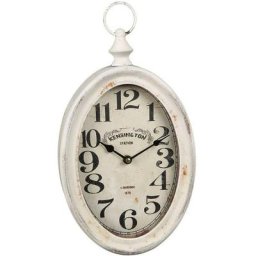 Ambiente Haus Wanduhr Antikweiss Wanduhr aus metall 28cm