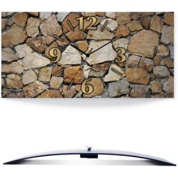 Artland Wanduhr Braune Steinwand (3D Optik gebogen, mit Quarz- oder Funkuhrwerk, versch. Größen)