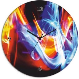 Artland Wanduhr Glasuhr rund Feuer und Eis (wahlweise mit Quarz- oder Funhuhrwerk, lautlos ohne Tickgeräusche)