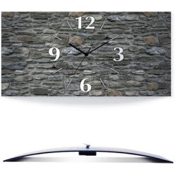 Artland Wanduhr Schiefermauer (3D Optik gebogen, mit Quarz- oder Funkuhrwerk, versch. Größen)