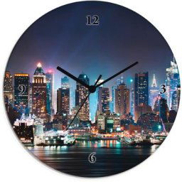 Artland Wanduhr New York City Times Square (wahlweise mit Quarz- oder Funhuhrwerk, lautlos ohne Tickgeräusche)