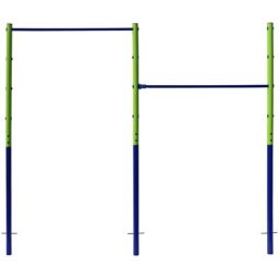 Best Sporting Turnreck 61395 Klara Spielplatz, blau/grün/blau, 3 verstellbare Höhen ca. 97-123-150 cm