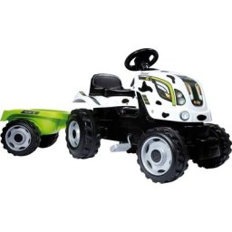 Smoby Trettraktor Farmer XL Kuhdesign, ab 3 Jahren, mit Anhänger