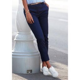 Vivance Chinohose (mit Gürtel in Lederoptik) in klassischer Basic-Form