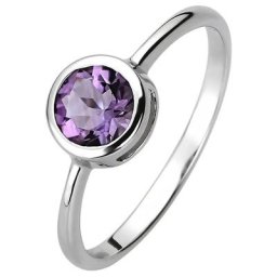 JOBO Fingerring, 925 Silber mit Amethyst