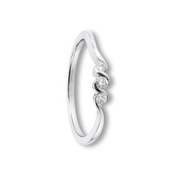 ONE ELEMENT Diamantring 0,10 ct Diamant Brillant Ring aus 585 Weißgold, Damen Gold Schmuck