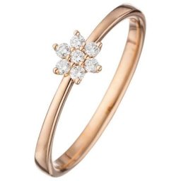 JOBO Diamantring, 585 Roségold mit 7 Diamanten