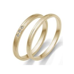Firetti Trauring mit Gravur glanz, eismatt, Diamantschnitt, 2,5 mm breit, Made in Germany, wahlweise mit oder ohne Brillanten