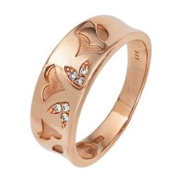 JOBO Diamantring, 585 Roségold mit 6 Diamanten