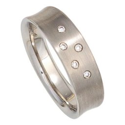 JOBO Diamantring, 950 Platin mit 5 Diamanten