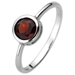 JOBO Fingerring, 925 Silber mit Granat