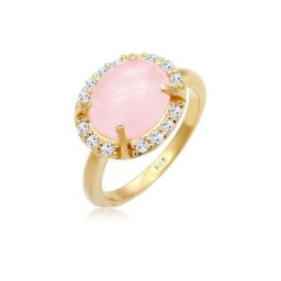 Elli Premium Fingerring Rose Quartz Topas Edelstein 925 Sterling Silber