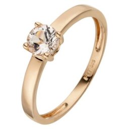 JOBO Goldring, 585 Roségold mit 1 Morganit