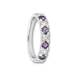 ONE ELEMENT Silberring Zirkonia & Amethyst Ring aus 925 Silber, Damen Silber Schmuck