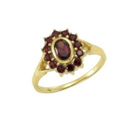 Vivance Fingerring 333/- Gelbgold mit Granat