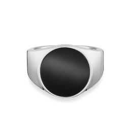 CAÏ Fingerring 925/- Sterling Silber rhodiniert Onyx