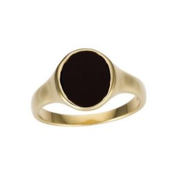 Firetti Goldring Siegelring, Glanz, massiv, mit Onyx