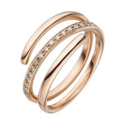 JOBO Diamantring, 585 Roségold mit 20 Diamanten