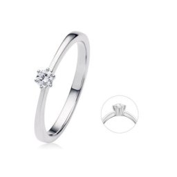 ONE ELEMENT Diamantring 0,10 ct Diamant Brillant Ring aus 750 Weißgold, Damen Gold Schmuck
