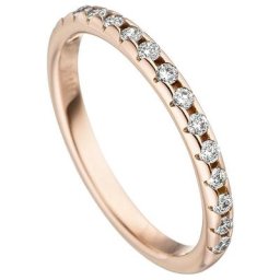 JOBO Fingerring Ring mit 15 Diamanten, 585 Roségold