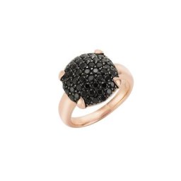 Jamelli Fingerring 925/- Sterling Silber rotvergoldet mit Onyx