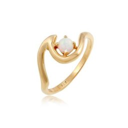 Elli Fingerring Welle Wave Maritim Synthetischer Opal 925 Silber