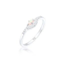 Elli Verlobungsring Vintage Design Zirkonia Marquise Opal 925er Silber