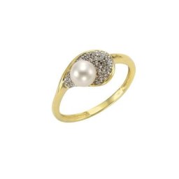 Vivance Fingerring 333/- Gelbgold Perle Zirkonia