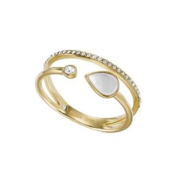 Fossil Fingerring Tropfen, JEWELRY, JF04250710, mit Glassteinen und Perlmutt