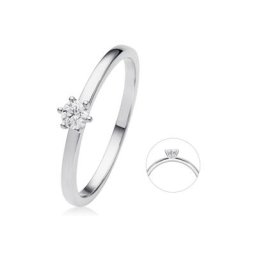 ONE ELEMENT Diamantring 0,15 ct Diamant Brillant Ring aus 585 Weißgold, Damen Gold Schmuck