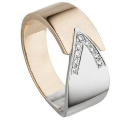 JOBO Fingerring Ring mit 9 Diamanten, 585 Gold bicolor