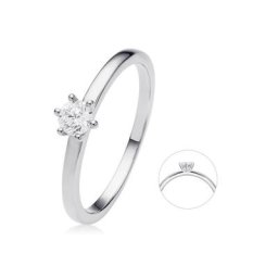 ONE ELEMENT Diamantring 0,25 ct Diamant Brillant Ring aus 750 Weißgold, Damen Gold Schmuck