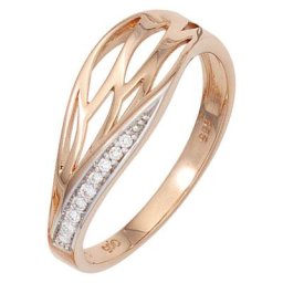 JOBO Diamantring, 585 Roségold mit 8 Diamanten