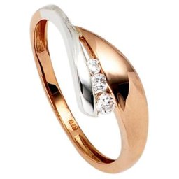 JOBO Goldring, 375 Gold bicolor mit Zirkonia