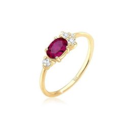 Elli Premium Verlobungsring Vintage Zirkonia Synthetischer Rubin 925 Silber
