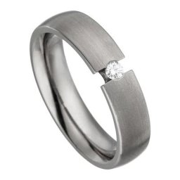 JOBO Fingerring Ring mit Diamant 0,05 ct., Titan