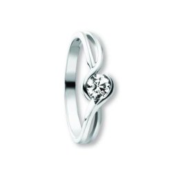 ONE ELEMENT Goldring Zirkonia Ring aus 333 Weißgold, Damen Gold Schmuck