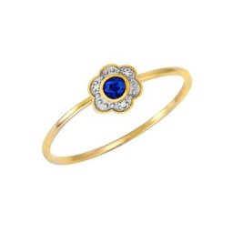 Firetti Fingerring Blume, mit Saphir, Zirkonia (synth)